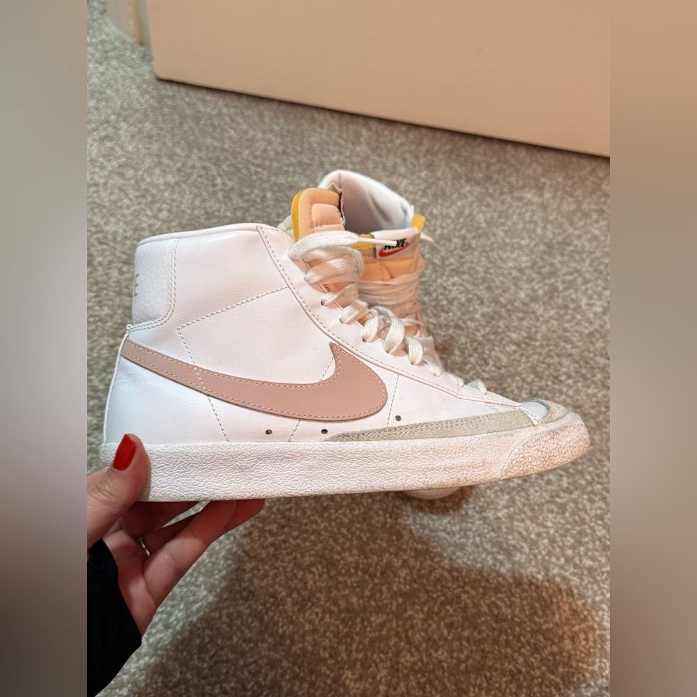 Nike Women’s High-Top Sneakers in White and Blush